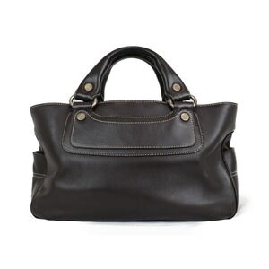 Celine Black Dark Brown Bag Boogie Leather